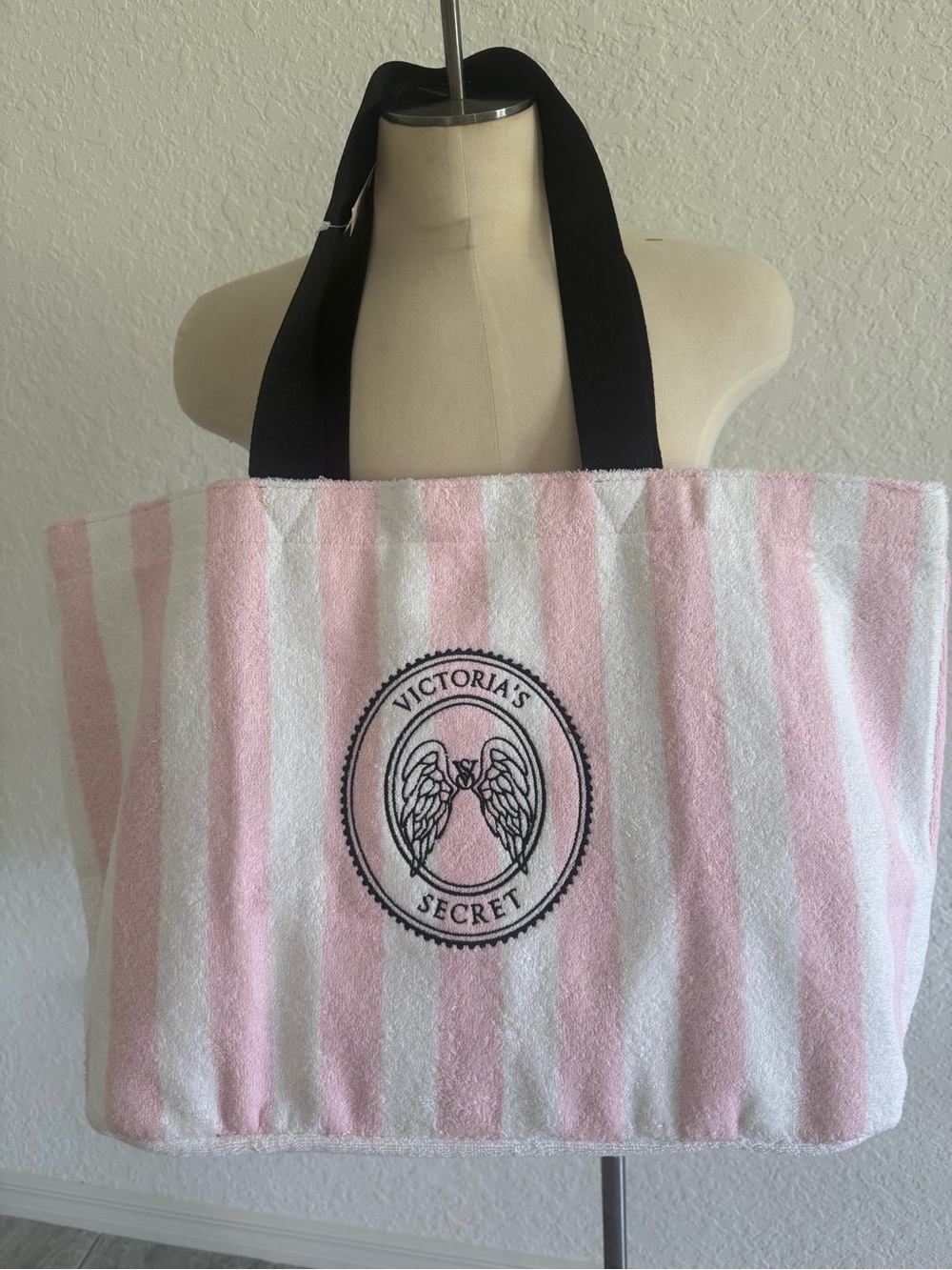 New Victoria's Secret Pink and White Striped Tote